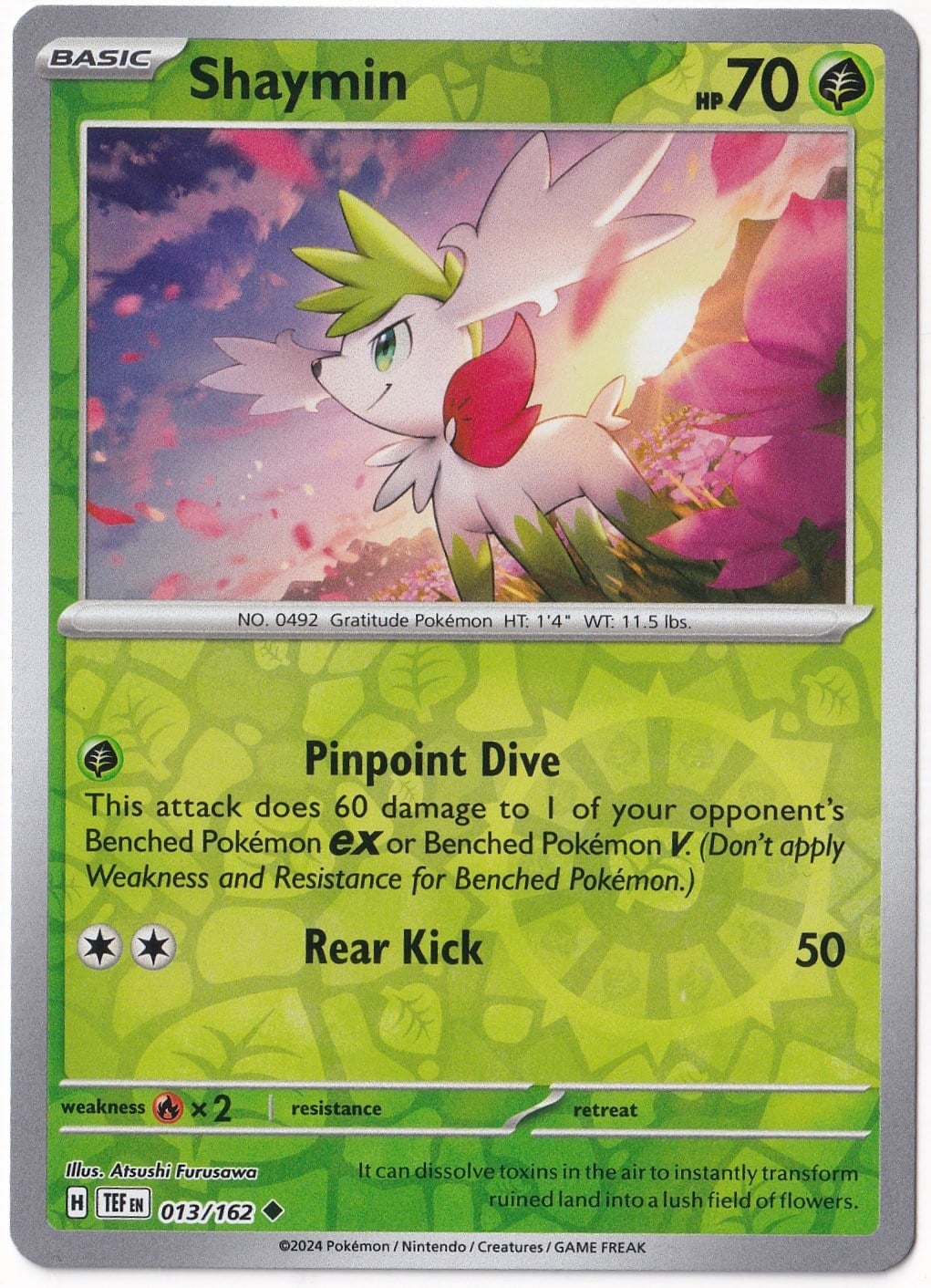 Temporal ForcesShaymin [Reverse Holo] 013/162 - Temporal Forces - Pokemon Kartı (Mint)