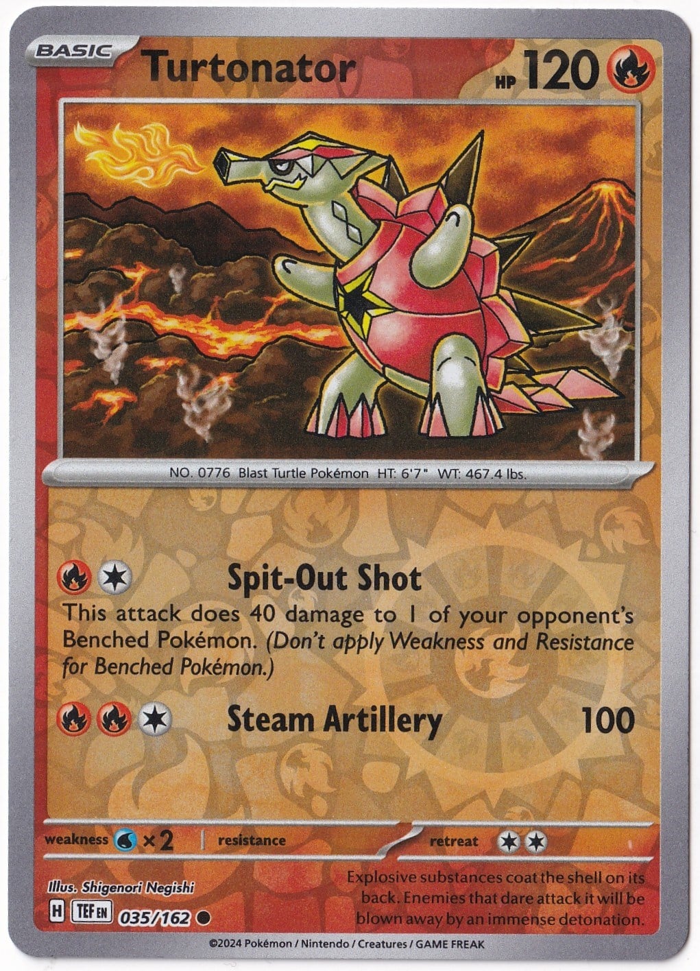 Temporal ForcesTurtonator [Reverse Holo] 035/162 - Temporal Forces - Pokemon Kartı (Mint)