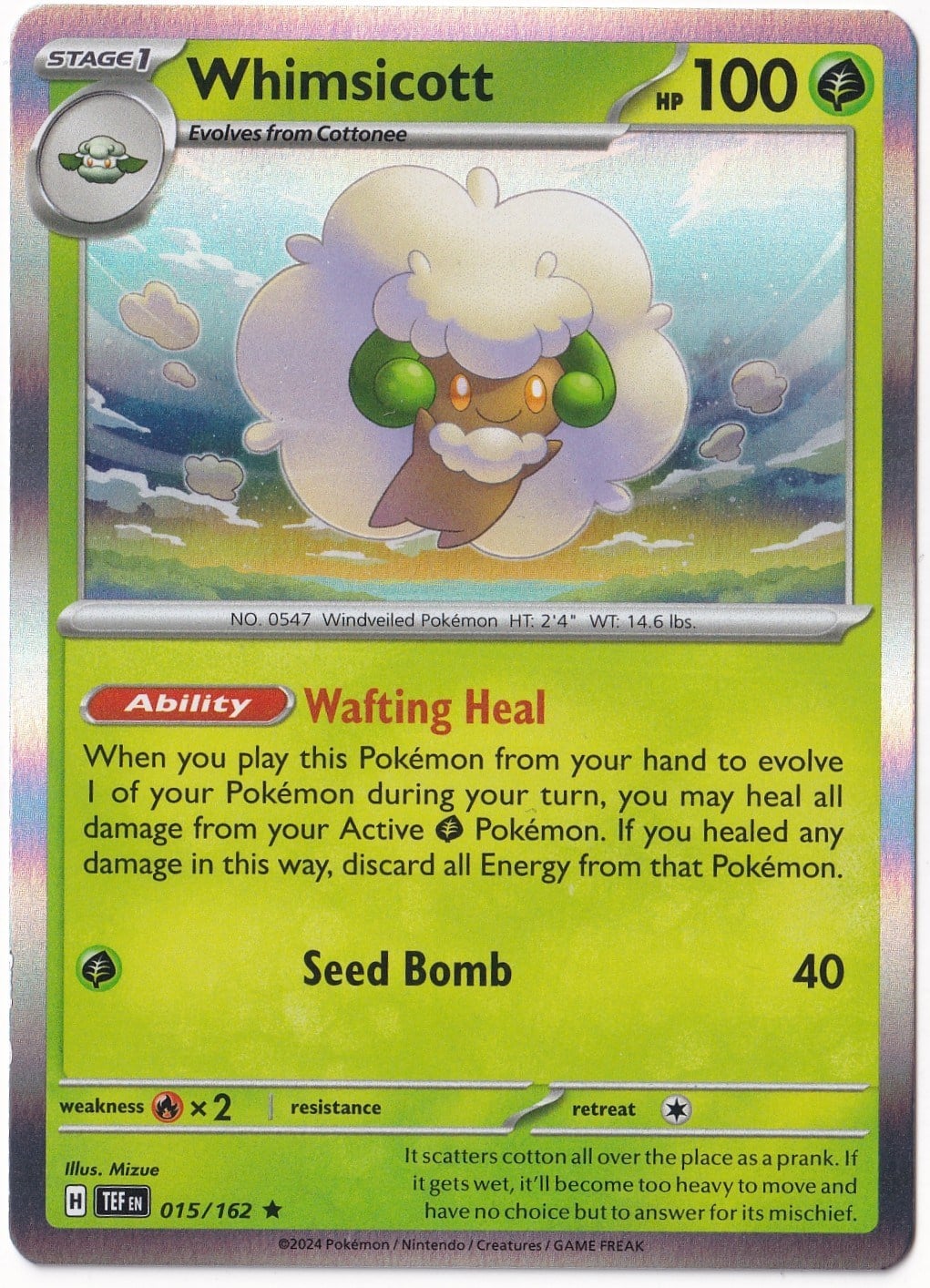 Temporal ForcesWhimsicott 015/162 - Temporal Forces - Pokemon Kartı (Mint)