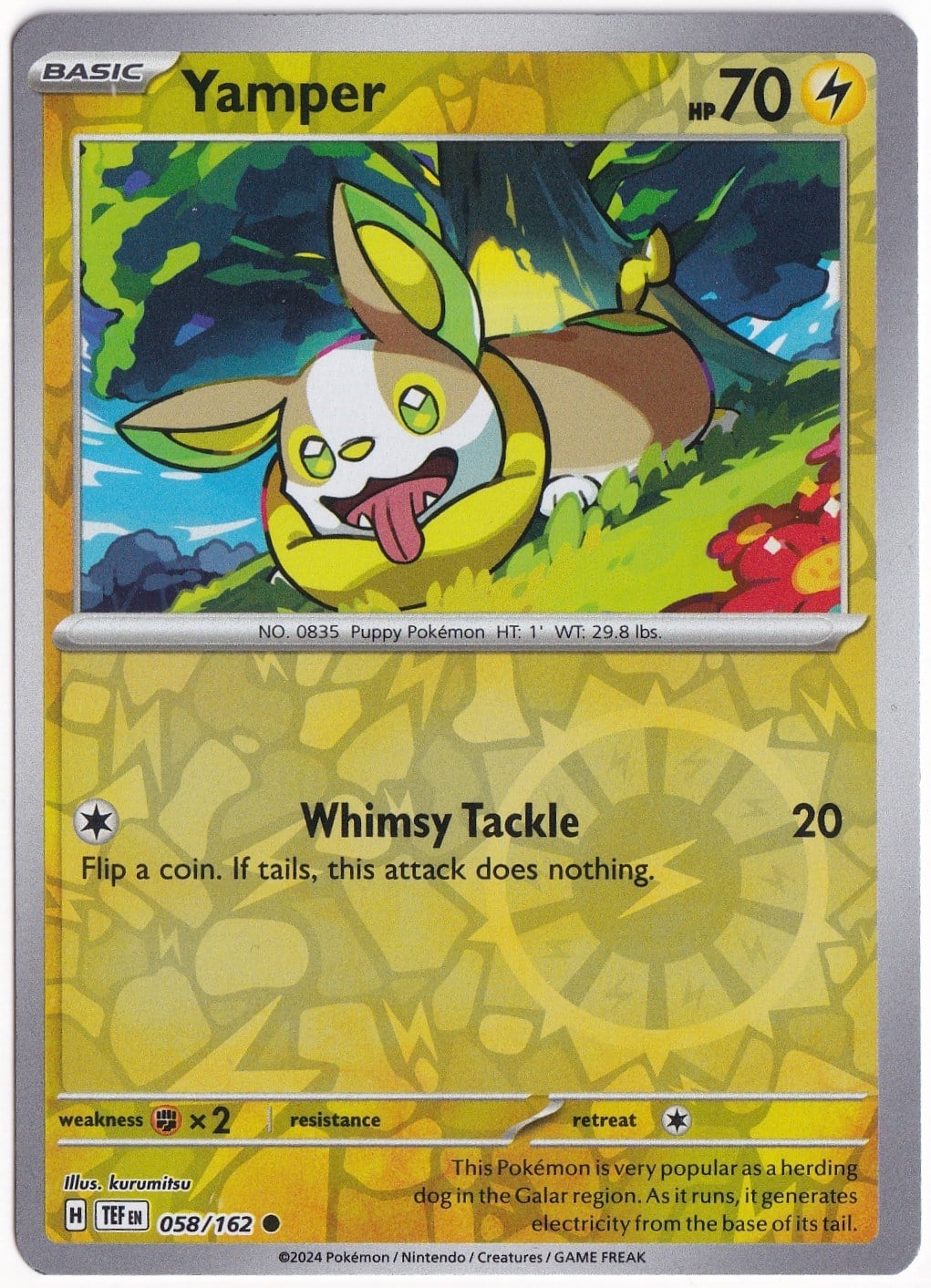 Temporal ForcesYamper [Reverse Holo] 058/162 - Temporal Forces - Pokemon Kartı (Mint)