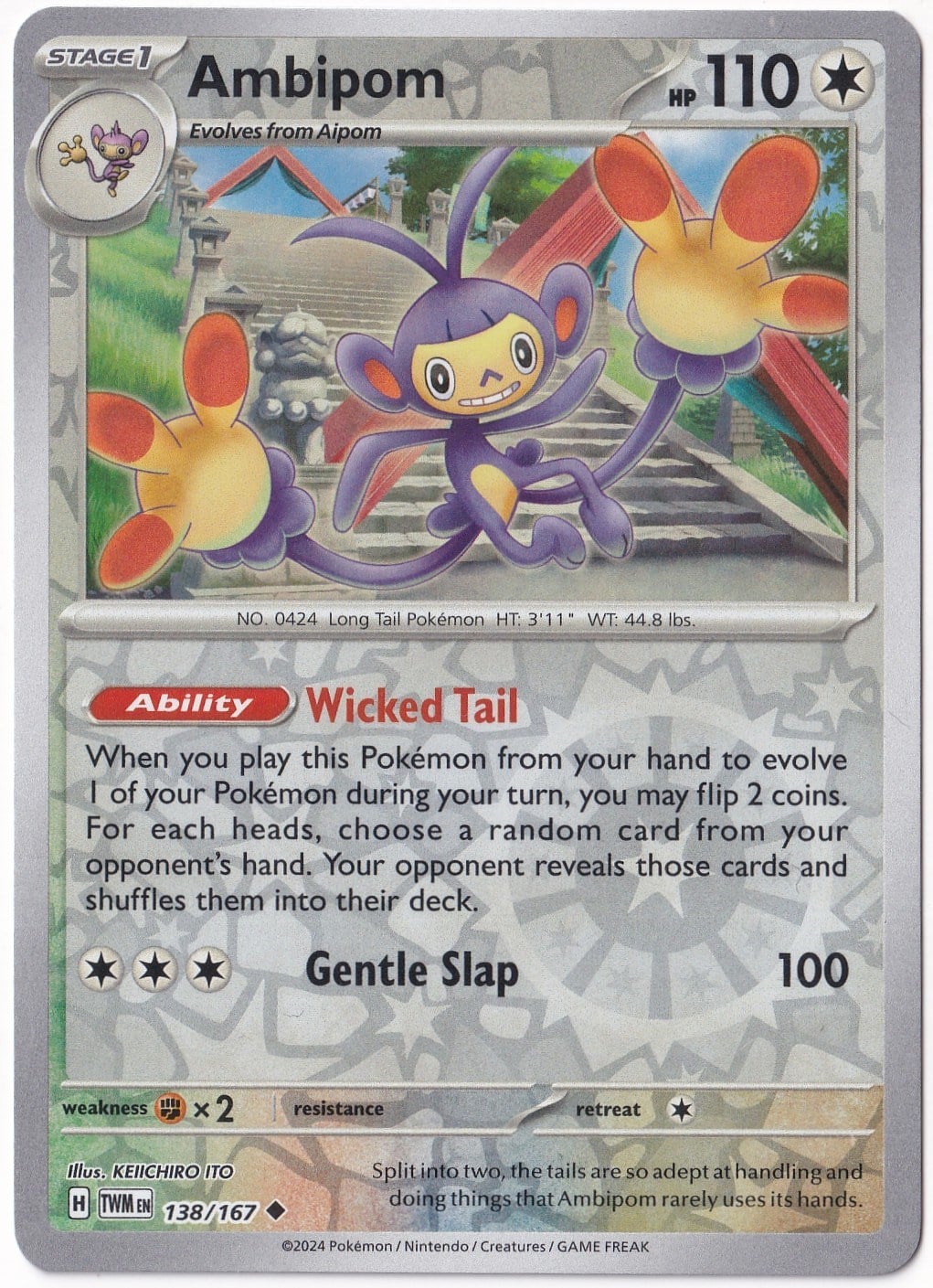 Twilight MasqueradeAmbipom [Reverse Holo] 138/167 - Twilight Masquerade - Pokemon Kartı (Mint)