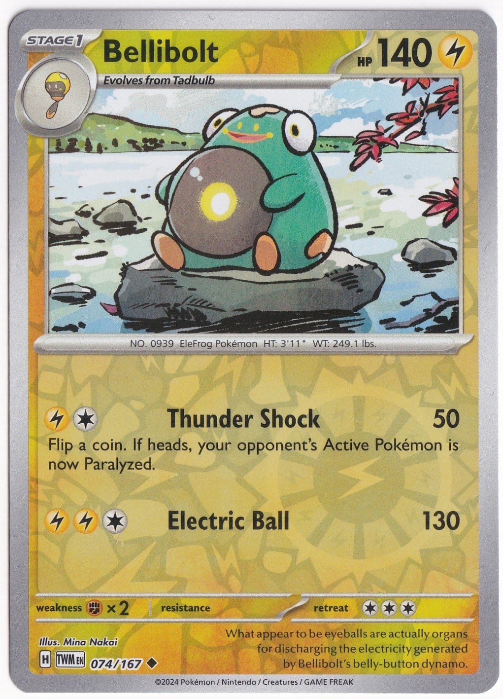 Twilight MasqueradeBellibolt [Reverse Holo] 074/167 - Twilight Masquerade - Pokemon Kartı (Mint)