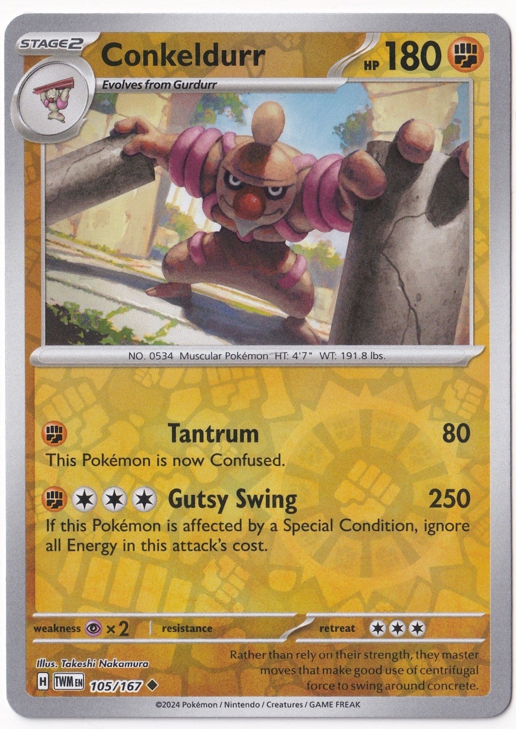 Twilight MasqueradeConkeldurr [Reverse Holo] 105/167 - Twilight Masquerade - Pokemon Kartı (Mint)