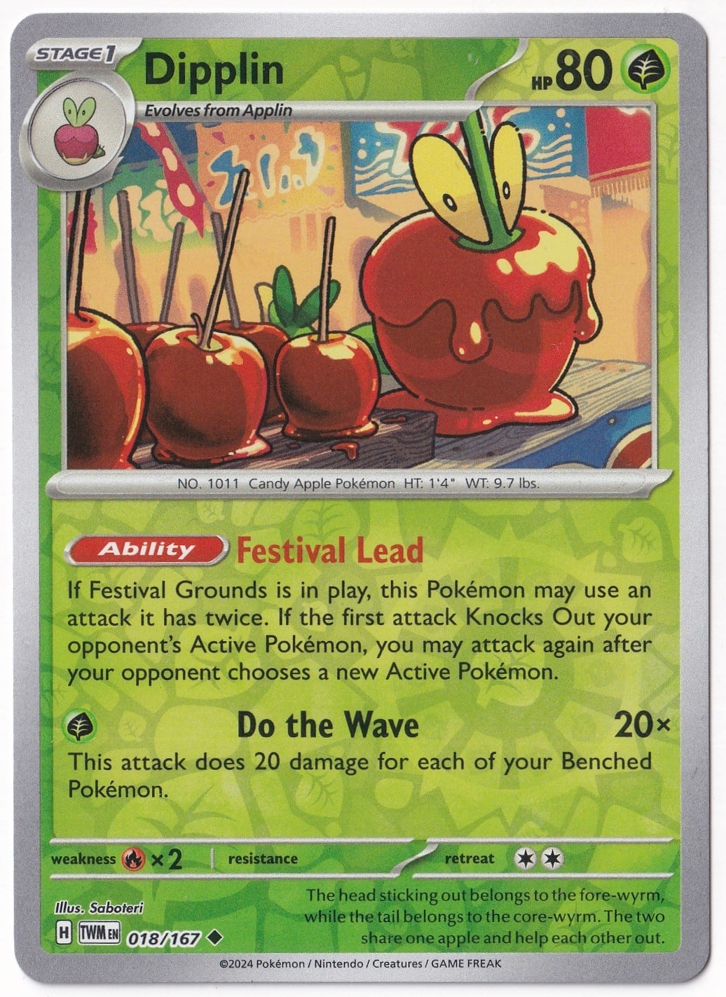 Twilight MasqueradeDipplin [Reverse Holo] 018/167 - Twilight Masquerade - Pokemon Kartı (Mint)
