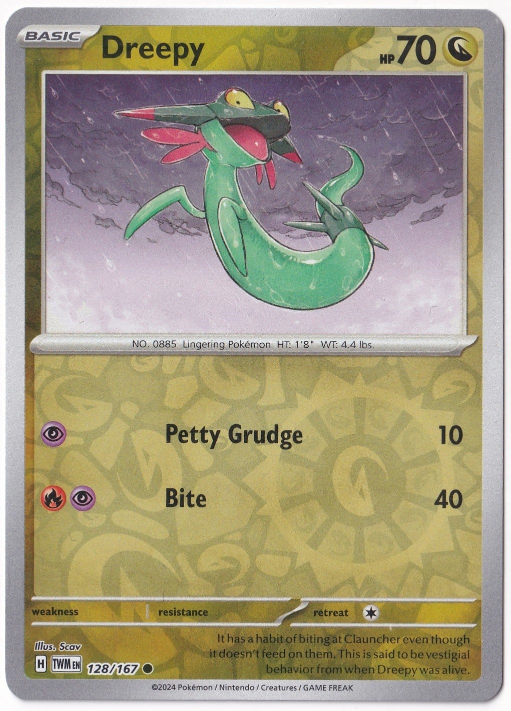 Twilight MasqueradeDreepy [Reverse Holo] 128/167 - Twilight Masquerade - Pokemon Kartı (Mint)