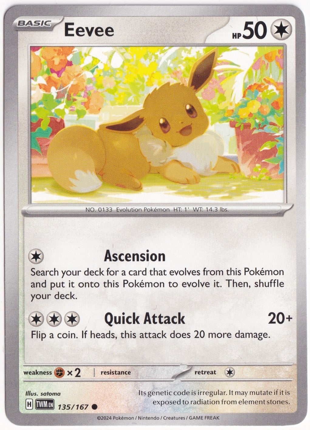 Twilight MasqueradeEevee 135/167 - Twilight Masquerade - Pokemon Kartı (Mint)
