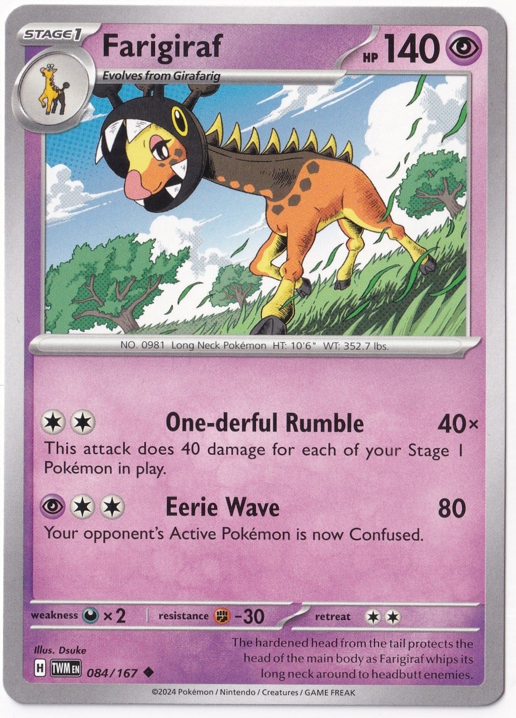 Twilight MasqueradeFarigiraf 084/167 - Twilight Masquerade - Pokemon Kartı (Mint)