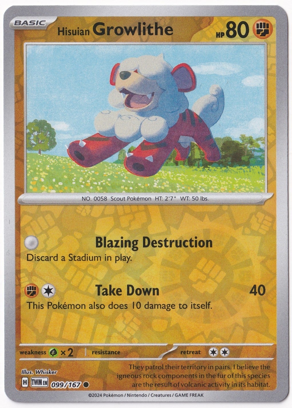 Twilight MasqueradeHisuian Growlithe [Reverse Holo] 099/167 - Twilight Masquerade - Pokemon Kartı (Mint)