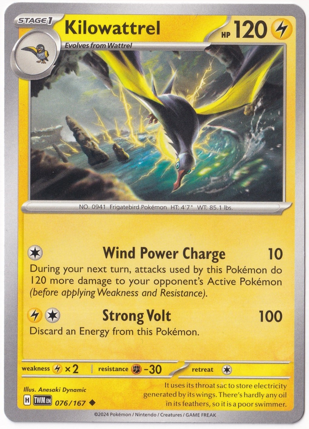 Twilight MasqueradeKilowattrel 076/167 - Twilight Masquerade - Pokemon Kartı (Mint)
