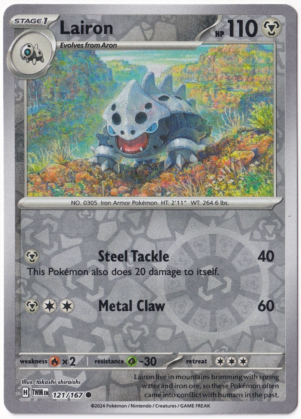 Twilight MasqueradeLairon [Reverse Holo] 121/167 - Twilight Masquerade - Pokemon Kartı (Mint)