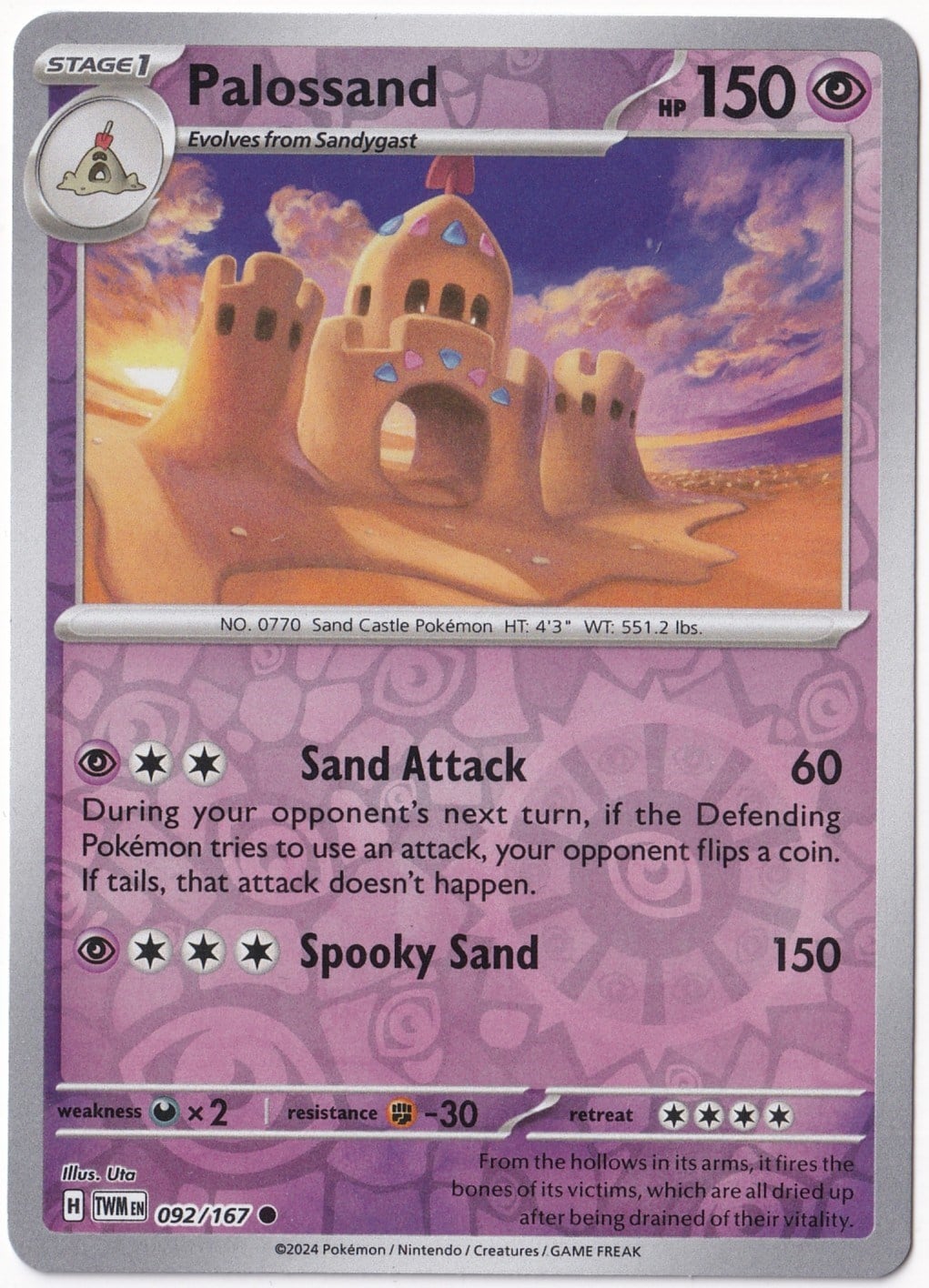 Twilight MasqueradePalossand [Reverse Holo] 092/167 - Twilight Masquerade - Pokemon Kartı (Mint)