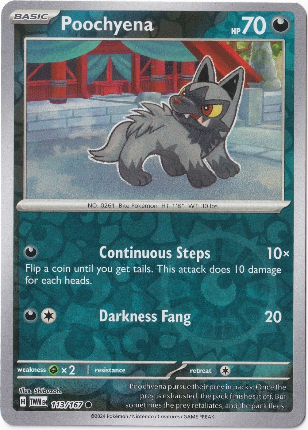 Twilight MasqueradePoochyena [Reverse Holo] 113/167 - Twilight Masquerade - Pokemon Kartı (Mint)