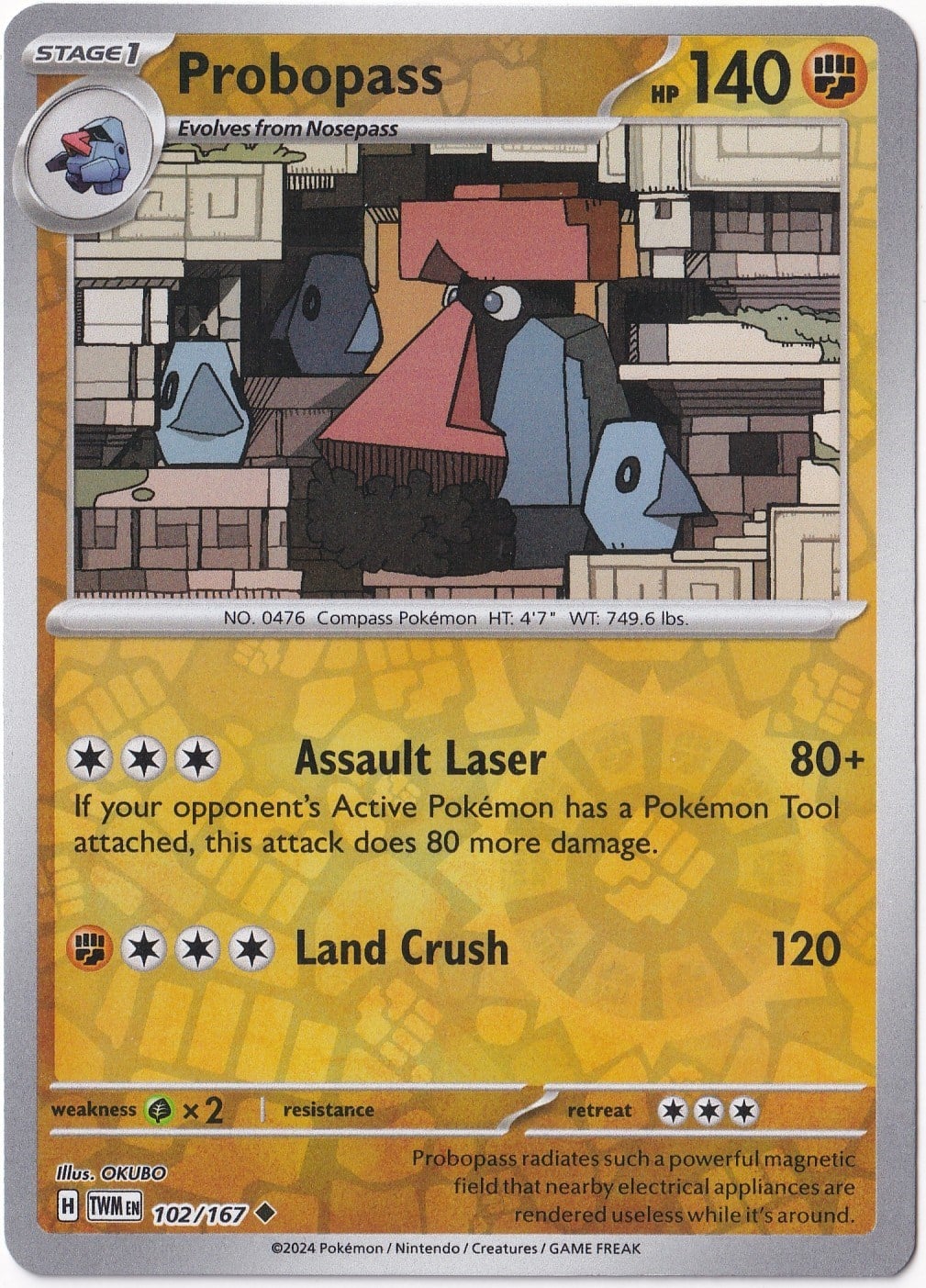 Twilight MasqueradeProbopass [Reverse Holo] 102/167 - Twilight Masquerade - Pokemon Kartı (Mint)
