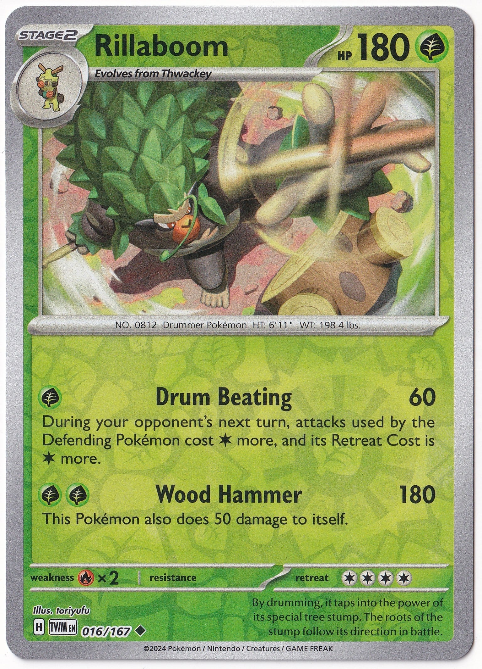 Twilight MasqueradeRillaboom [Reverse Holo] 016/167 - Twilight Masquerade - Pokemon Kartı (Mint)