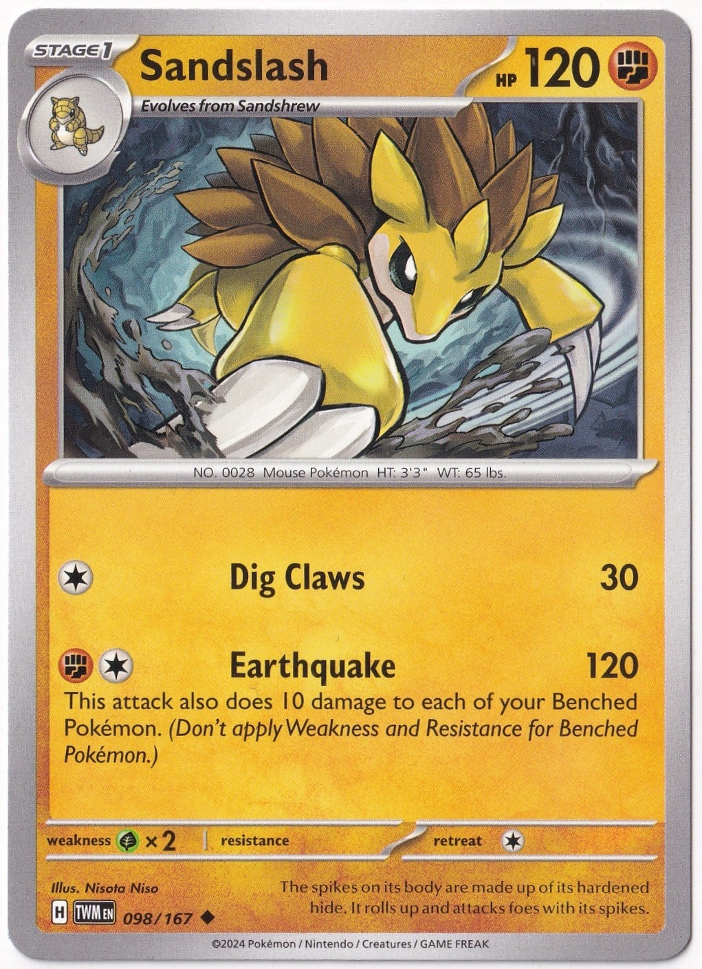 Twilight MasqueradeSandslash 098/167 - Twilight Masquerade - Pokemon Kartı (Mint)