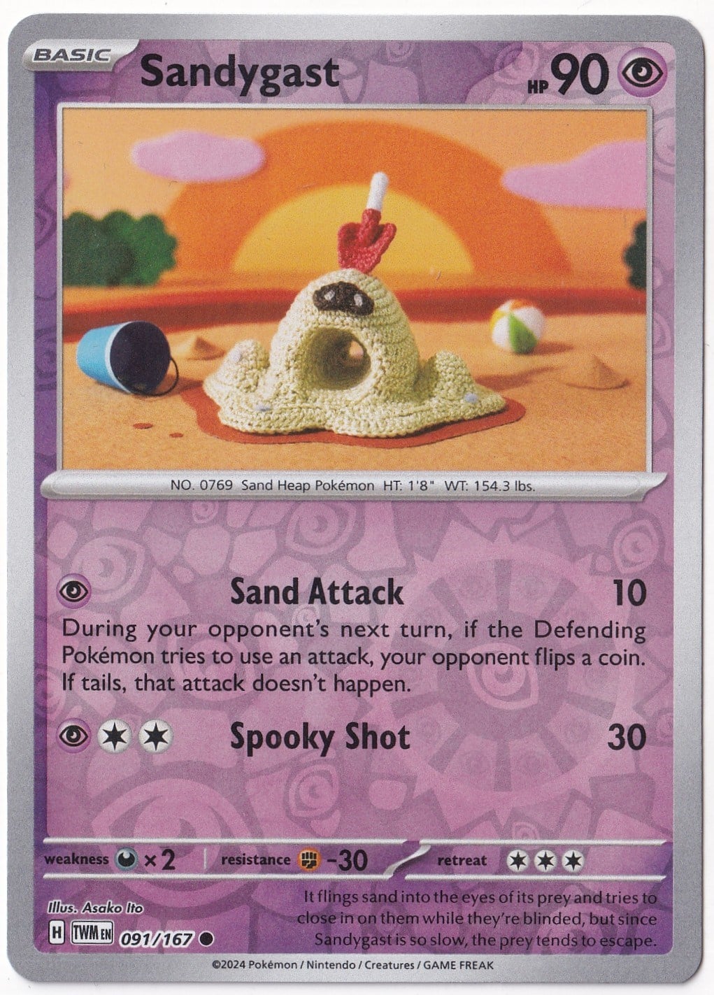 Twilight MasqueradeSandygast [Reverse Holo] 091/167 - Twilight Masquerade - Pokemon Kartı (Mint)