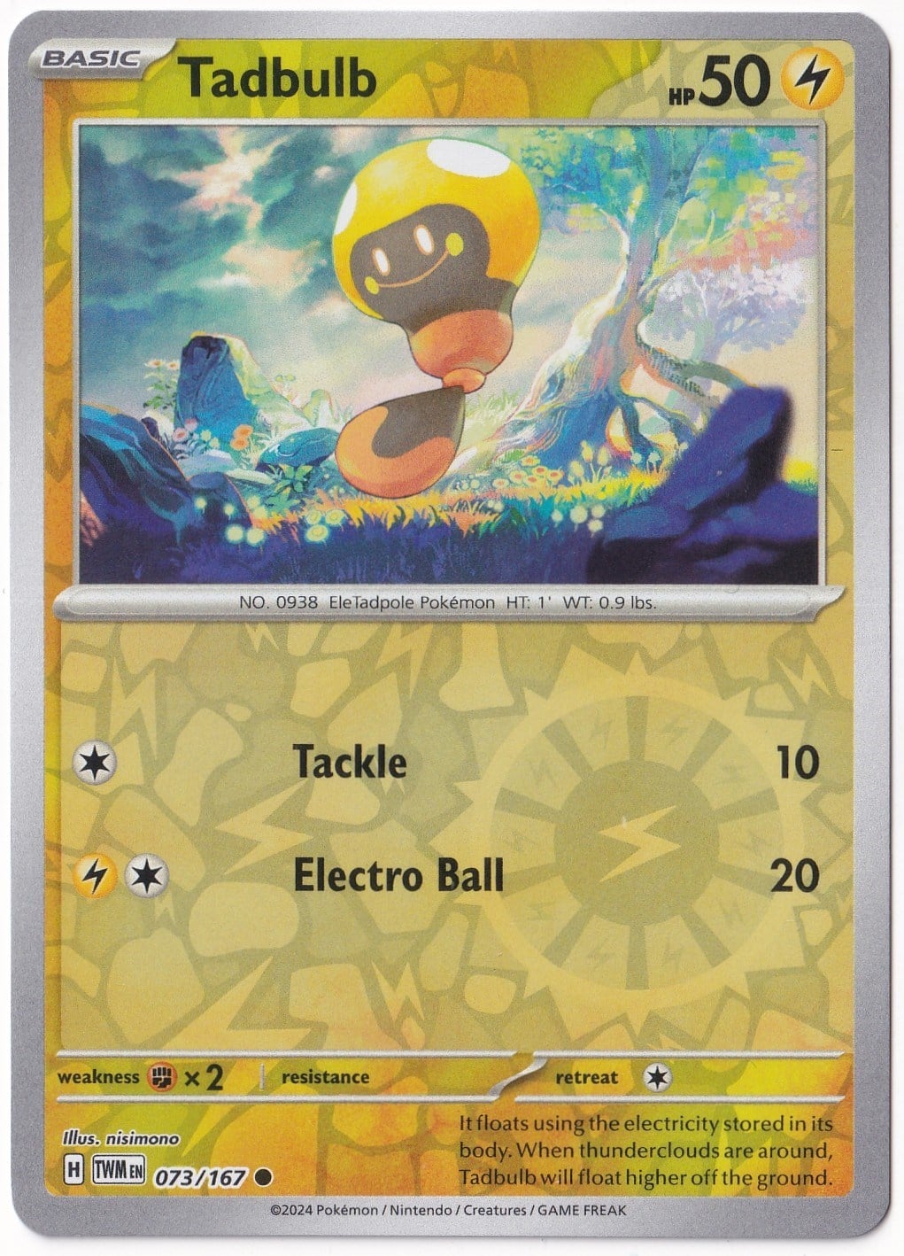 Twilight MasqueradeTadbulb [Reverse Holo] 073/167 - Twilight Masquerade - Pokemon Kartı (Mint)