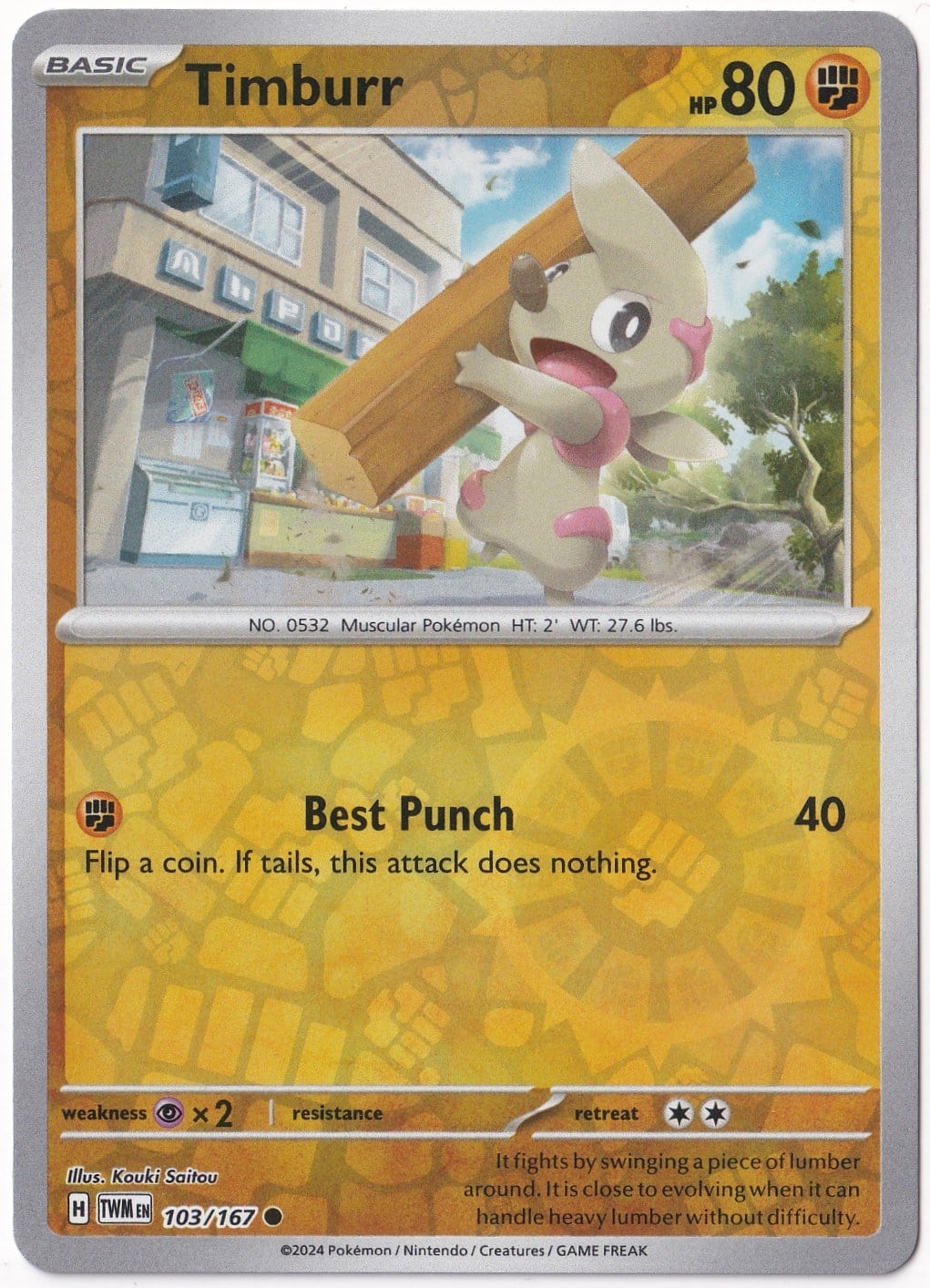 Twilight MasqueradeTimburr [Reverse Holo] 103/167 - Twilight Masquerade - Pokemon Kartı (Mint)