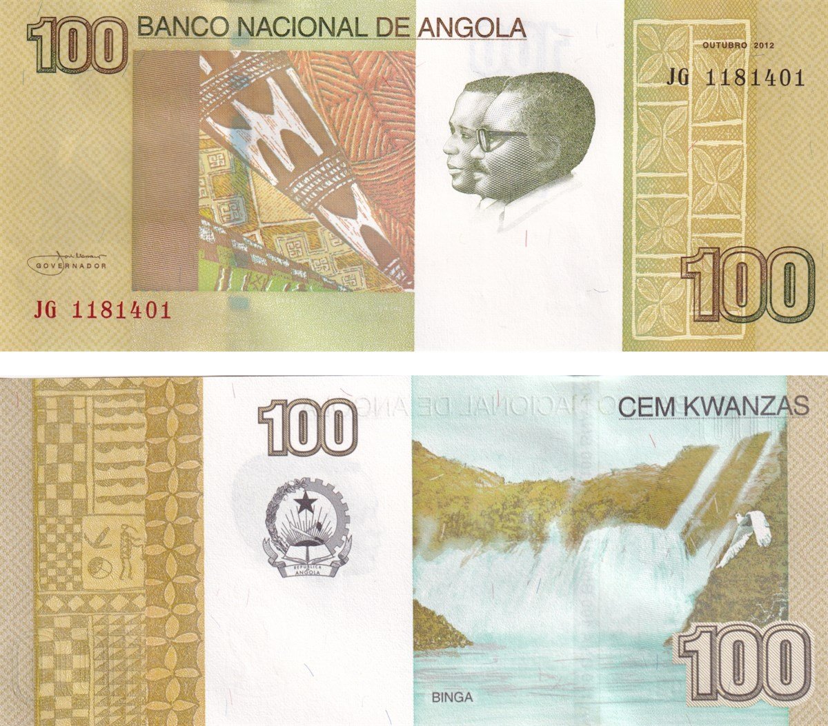 Foreign State BanknotesAngola, 10 Kwanza (2012) ÇİL Eski Yabancı Kağıt Para