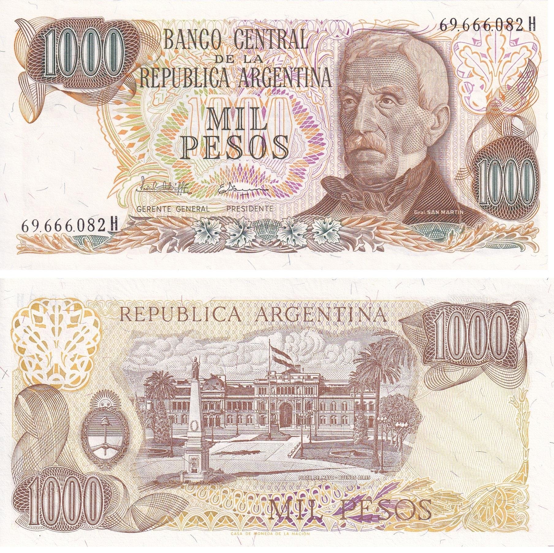 Foreign State BanknotesArjantin, 1.000 Peso (1981) ÇİL