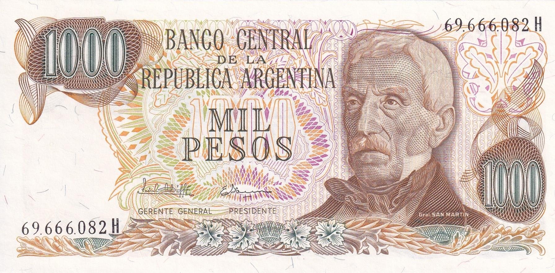 Foreign State BanknotesArjantin, 1.000 Peso (1981) ÇİL