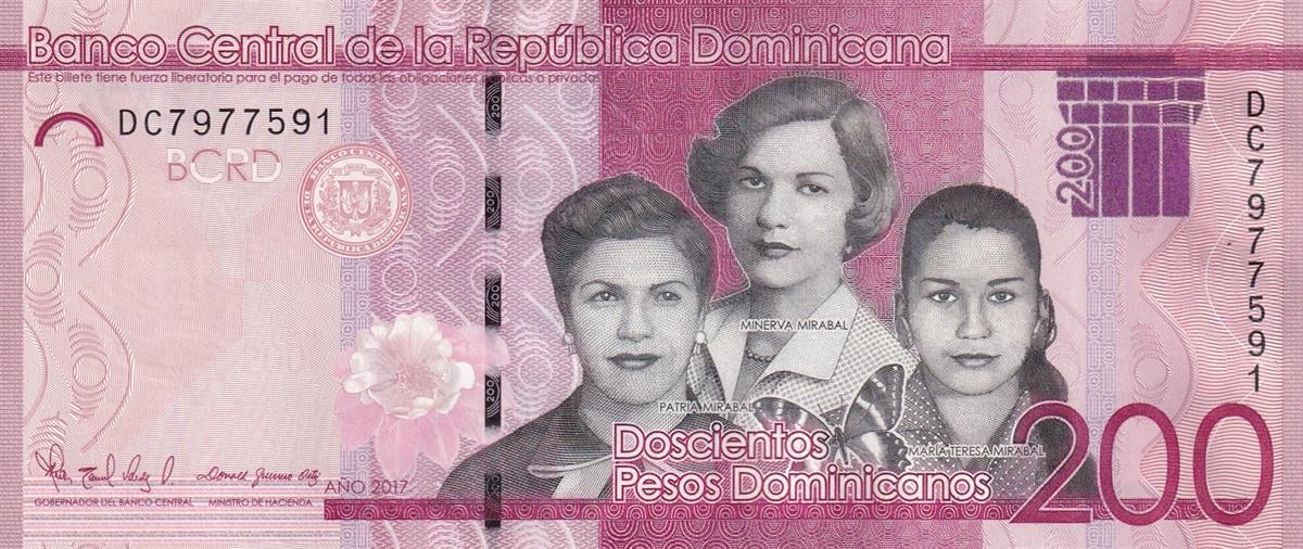 Foreign State BanknotesDominik Cumhuriyeti, 200 Peso (2017) ÇİL Eski Yabancı Kağıt Para