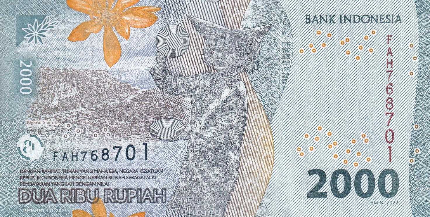 Yabancı Devletlerin Kağıt ParalarıEndonezya, 2.000 Rupi (2022) ÇİL Eski Yabancı Kağıt Para