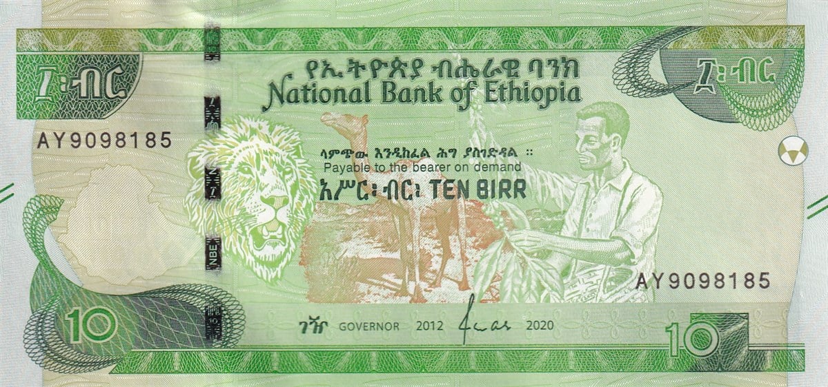 Foreign State BanknotesEtiyopya, 10 Birr (2020) ÇİL Eski Yabancı Kağıt Para