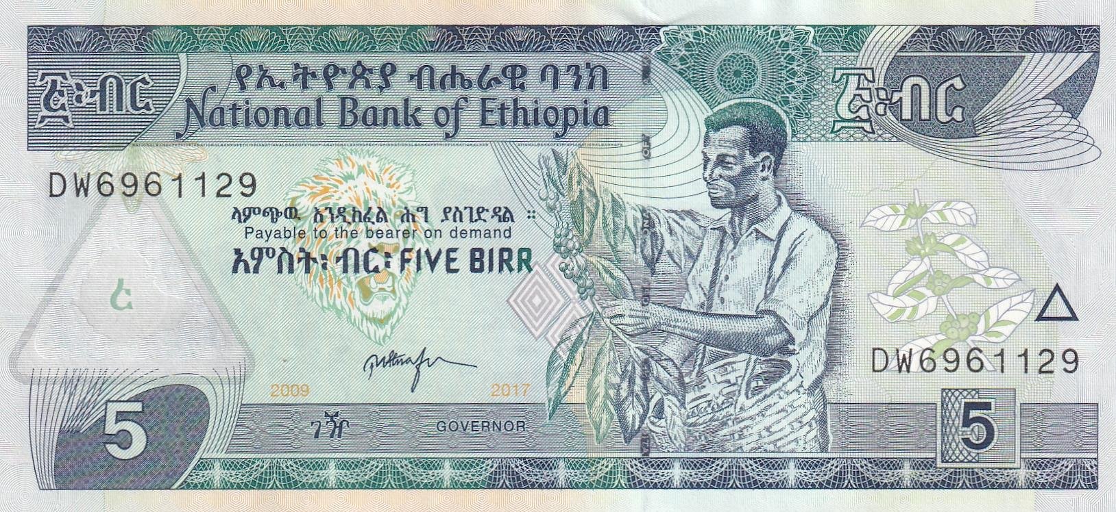 Foreign State BanknotesEtiyopya, 5 Birr (2017) ÇİL