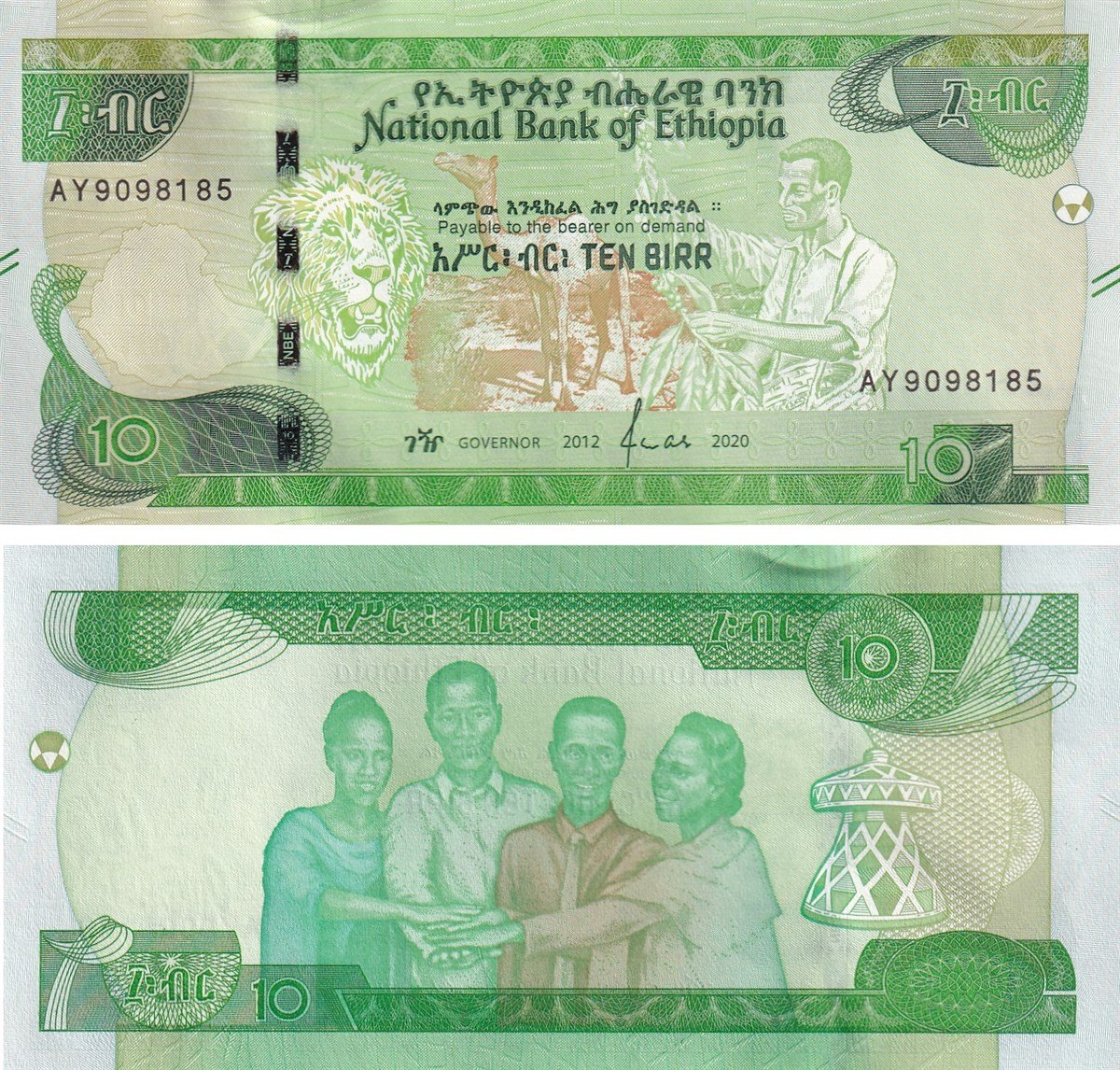 Foreign State BanknotesEtiyopya, 10 Birr (2020) ÇİL Eski Yabancı Kağıt Para