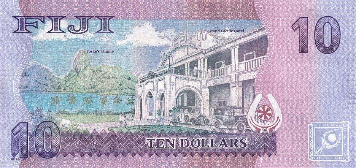Yabancı Devletlerin Kağıt ParalarıFiji, 10 Dolar (2013) P#116 ÇİL Eski Yabancı Kağıt Para