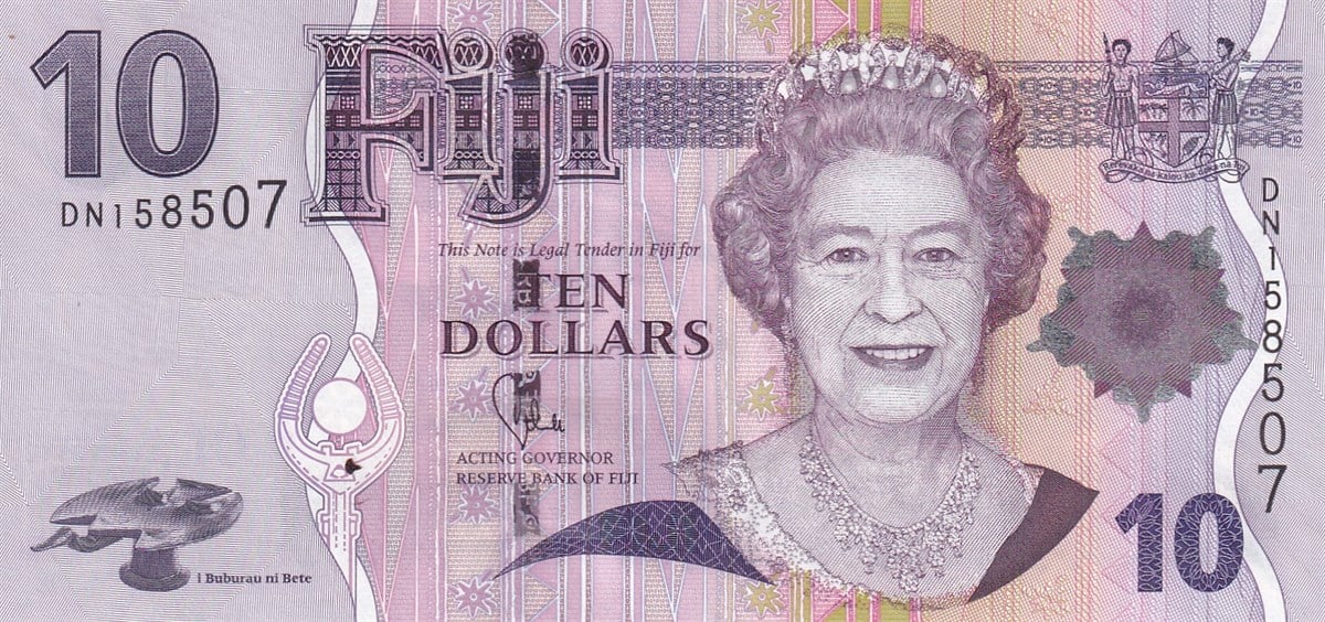 Yabancı Devletlerin Kağıt ParalarıFiji, 10 Dolar (2011) Eski Yabancı Kağıt Para