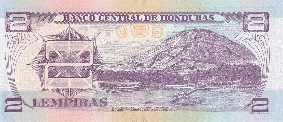 Foreign State BanknotesHonduras, 2 Lempiras (2014) Eski Yabancı Kağıt Para