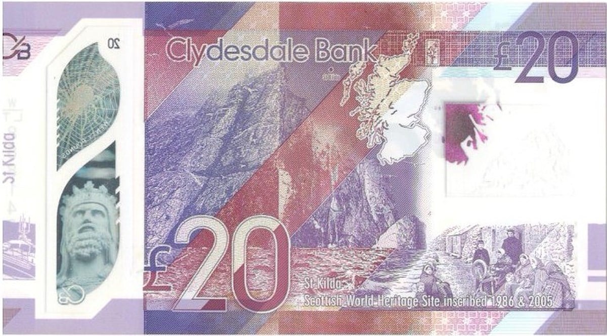 Yabancı Devletlerin Kağıt Paralarıİskoçya, 20 Pound (2019) Eski Yabancı Kağıt Para