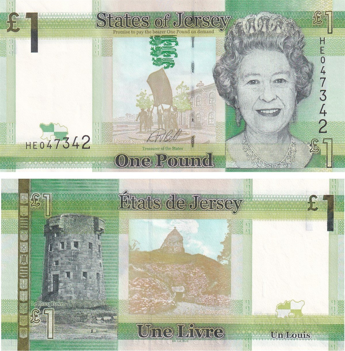 Foreign State BanknotesJersey, 1 Pound (2018) P#32b ÇİL Eski Yabancı Kağıt Para