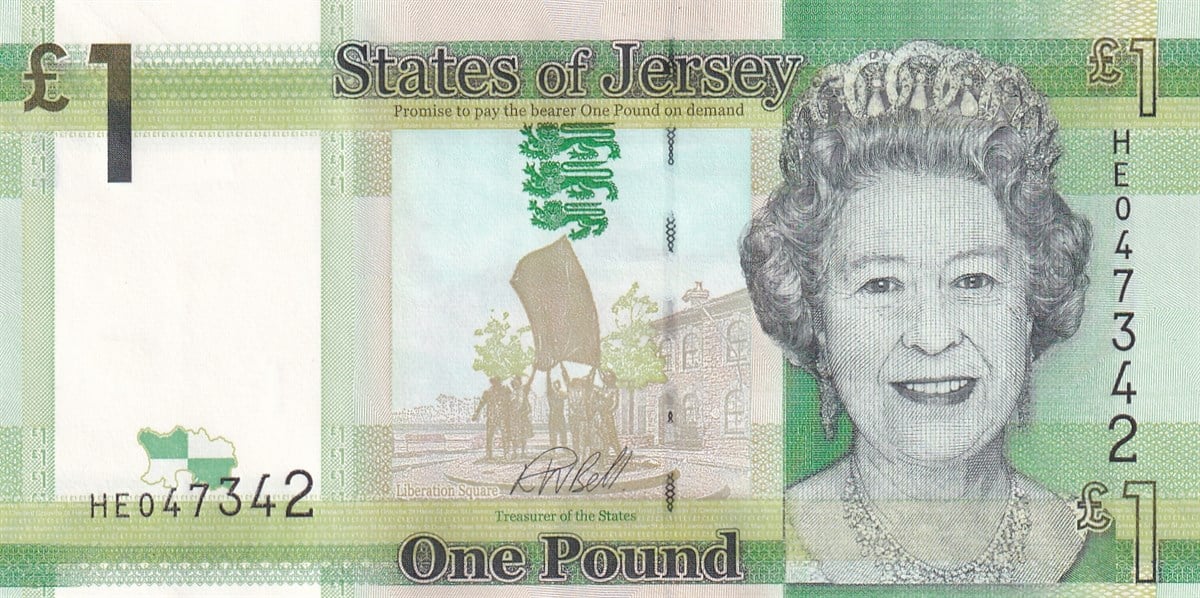Foreign State BanknotesJersey, 1 Pound (2018) P#32b ÇİL Eski Yabancı Kağıt Para