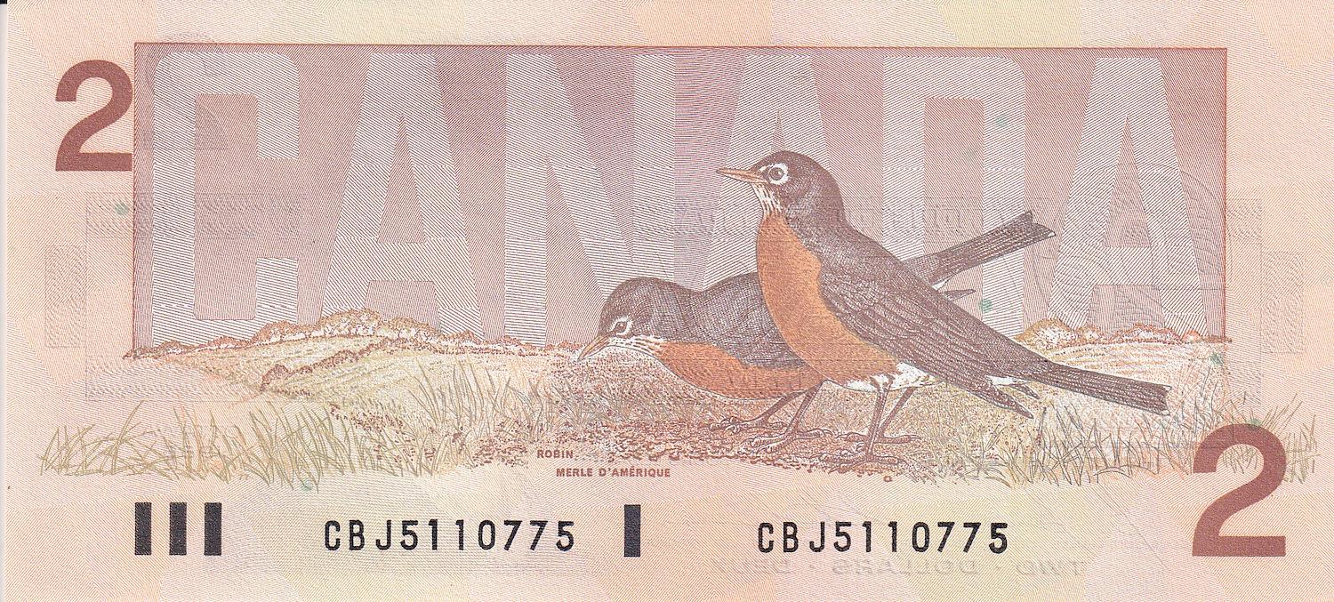Yabancı Devletlerin Kağıt ParalarıKanada, 2 Dolar (1986) P#94 ÇİL