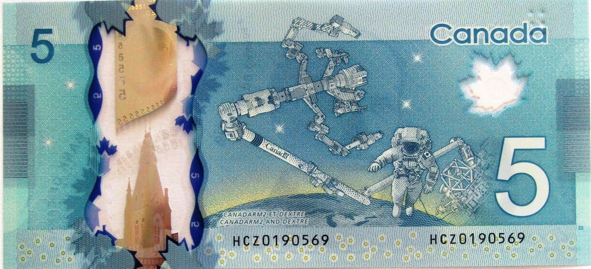 Foreign State BanknotesKanada, 5 Dolar (2013), Eski Yabancı Kağıt Para
