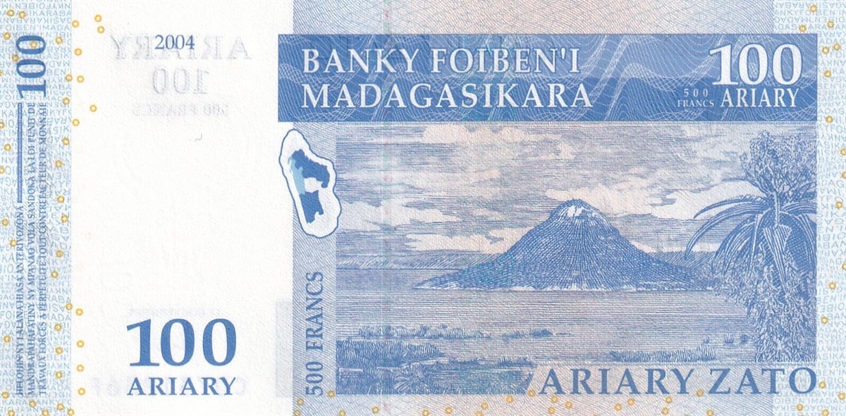 Foreign State BanknotesMadagaskar, 100 Ariary (2004) P#86c ÇİL Eski Yabancı Kağıt Para
