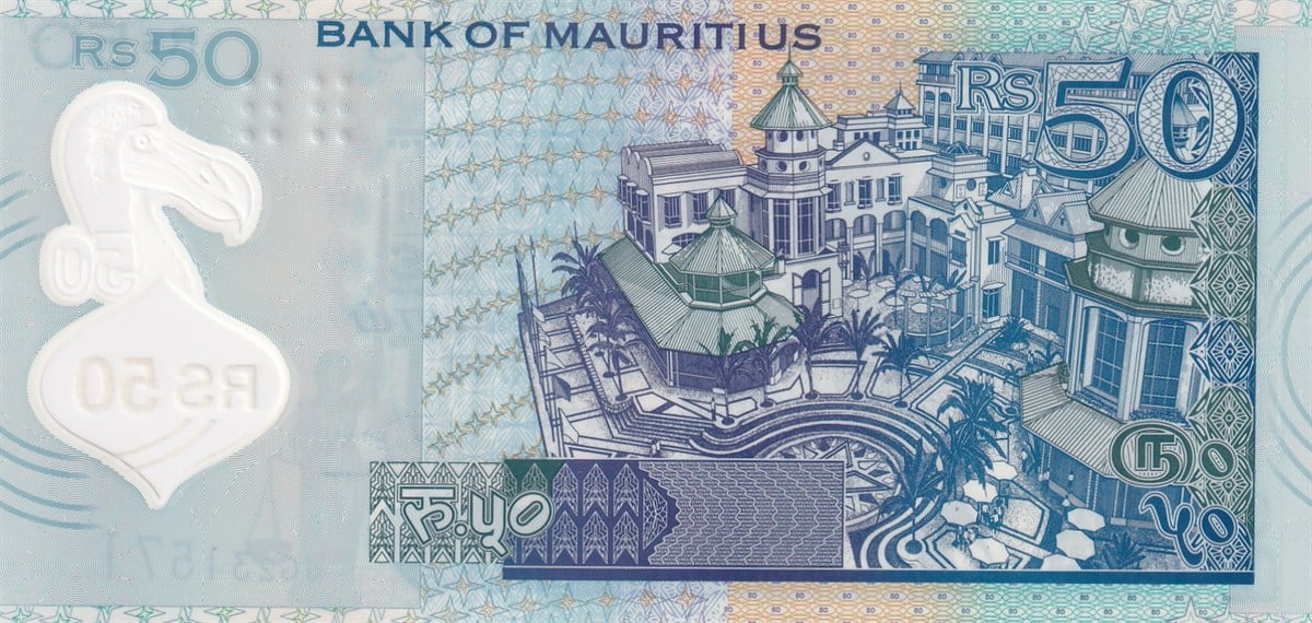 Yabancı Devletlerin Kağıt ParalarıMauritius, 50 Rupi (2013) P#65 Polimer ÇİL Eski Yabancı Para