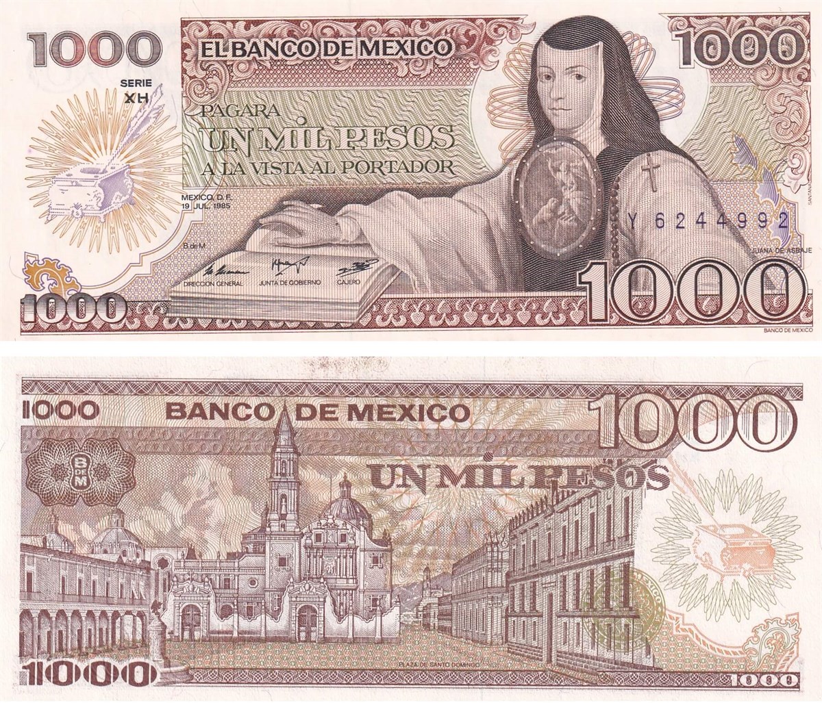 Foreign State BanknotesMeksika, 1.000 Peso, (1985) P#85 ÇİL Eski Yabancı Kağıt Para