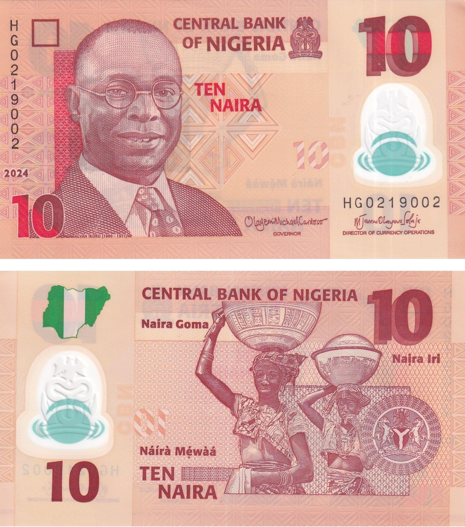 Foreign State BanknotesNijerya, 10 Naira (2024) Polimer ÇİL