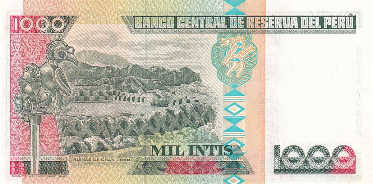Foreign State BanknotesPeru, 1000 Intis (1988) P#136b ÇİL Eski Yabancı Kağıt Para