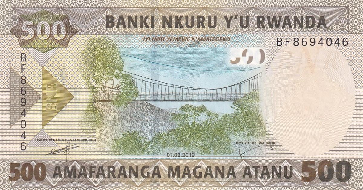 Foreign State BanknotesRuanda (Rwanda), 500 Frank (2019) Eski Yabancı Kağıt Para