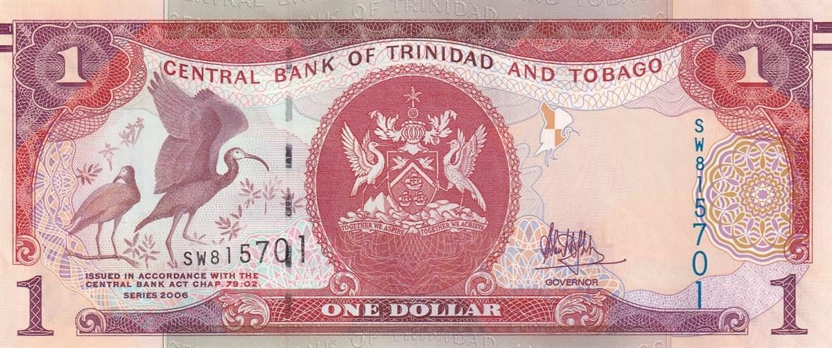 Foreign State BanknotesTrinidad ve Tobago, 1 Dolar (2006) P#46 ÇİL Eski Kağıt Para