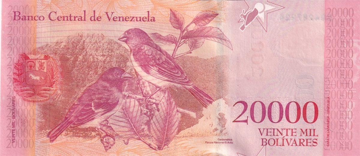 Foreign State BanknotesVenezuela, 20.000 Bolivar (2017) P#99 ÇİL Eski Yabancı Kağıt Para