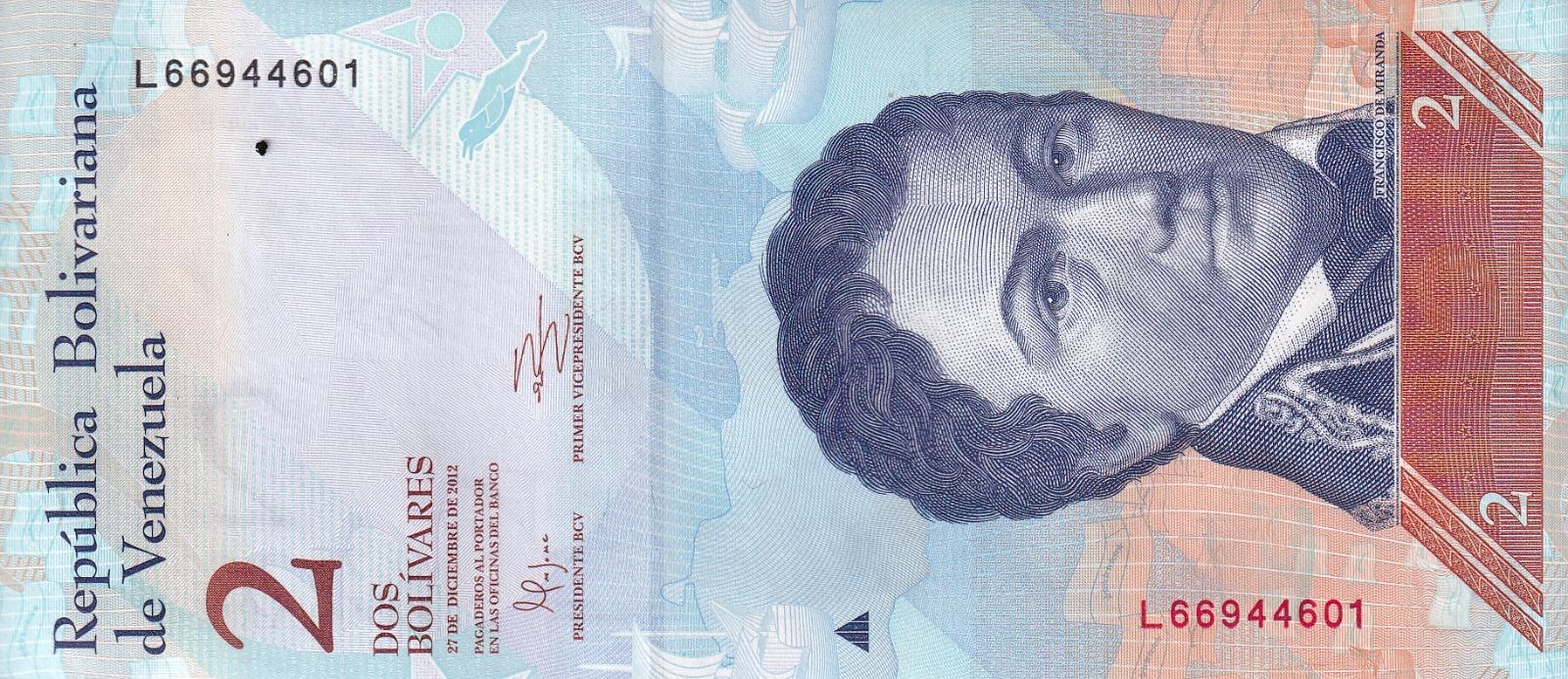 Foreign State BanknotesVenezuela, 2 Bolivar (2012) ÇİL Eski Yabancı Kağıt Para
