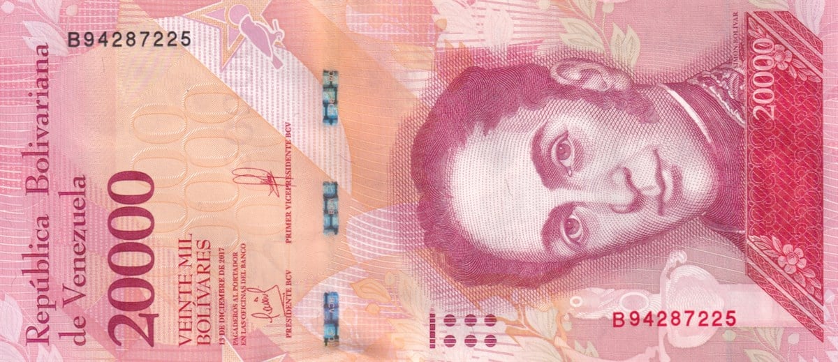 Foreign State BanknotesVenezuela, 20.000 Bolivar (2017) P#99 ÇİL Eski Yabancı Kağıt Para