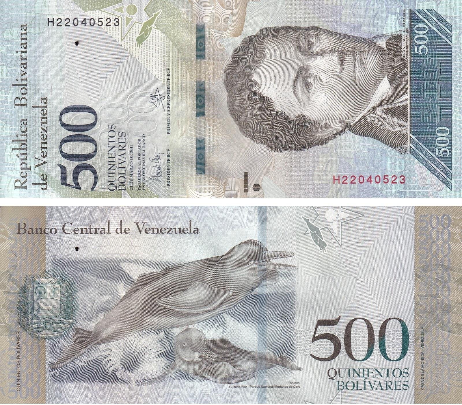 Foreign State BanknotesVenezuela, 500 Bolivar (2017) ÇİL Eski Yabancı Kağıt Para