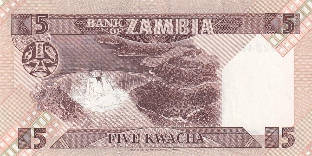 Foreign State BanknotesZambiya, 5 Kwacha (1980) P#25d ÇİL Eski Yabancı Kağıt Para